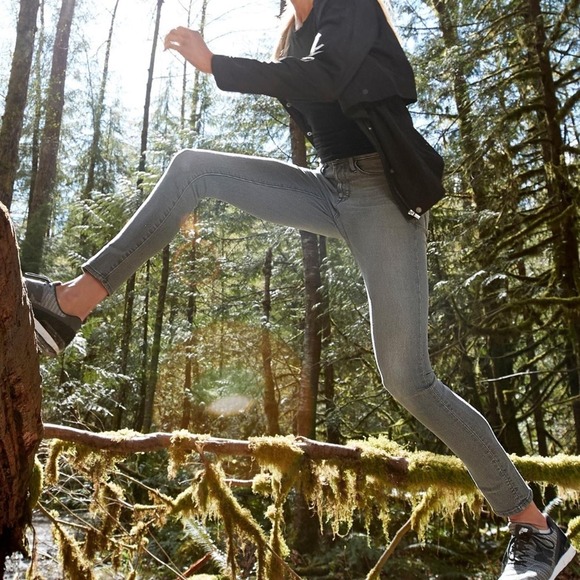 Athleta Sculptek Skinny Jeans Size 0 Grey Stretch Denim Comfortable Casual Comfy - Picture 1 of 16